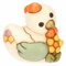 THUN, Gallina Ester con Fiore in Ceramica Decorata a Mano, Versione Piccola, Linea Sorprese di Pasqua, 6.8 x 6 x 7.8 cm h