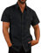 Originaux Linen Hawaiian Shirt - Summer Casual Solid Cotton Henley Button Down Short Sleeve Lapel Blouse Regular Fit Men Holiday Beach Shirt Size 8-22 UK
