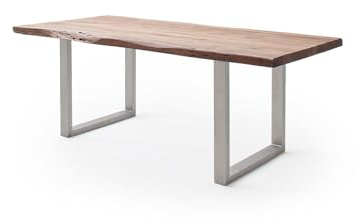 möbelando Baumkantentisch >Calabria< in Akazie Natur lackiert - 200x79,5x100 (BxHxT)