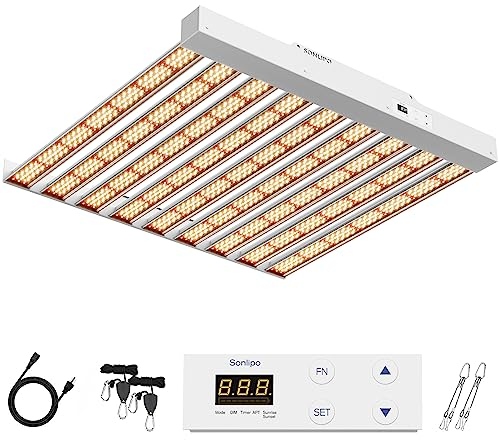 Yabingbos SPF4000 PRO Pflanzenlampe Led Vollspektrum Grow Light 400W 150x150cm Abdeckung mit Gemüse- und Blüten-Dimmer, Timer, Pflanzenlicht Led Grow Lampe für Zimmerpflanzen Gemüse Aussaat Blumen