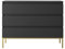 Selsey Kommode Schrank Aufbewahrungsschrank 100 cm Mit 3 Schubladen Schwarz Goldene Beine Bemmi