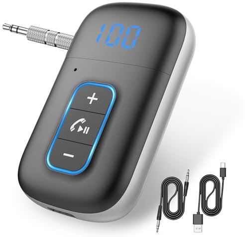 Adaptador Bluetooth 5.3 para Coche, Mini Receptor, Estéreo de Casa, Altavoz, Auriculares Con Cable, Amplificadores AUX de 3.5 mm, Conexión Dual