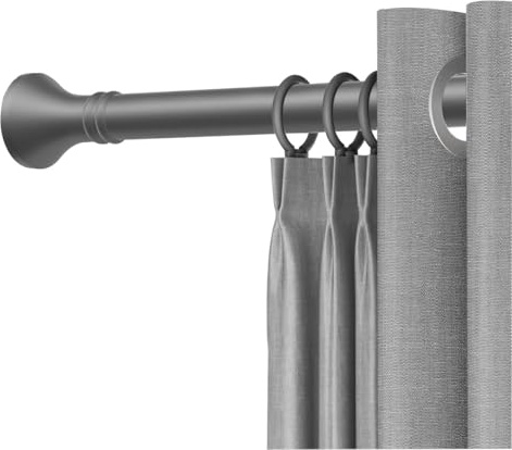 Duschvorhangstange 40 cm Bis 500 cm Spannvorhangstangen Ohne Bohren, Vorhangstange, Gardinenstange für Türen, Fenster, Kleiderschränke, Badezimmer, Edelstahl, Teleskop, Rutschfest(Grau,310-400cm/123-1