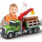 Mostop Logging Truck Kinderspielzeug für 3 4 5 6 7 8 Jahre alte Jungen,15'' Farm Logging Truck mit Kran und 6 Baumstämmen,Lichter, Geräusche,Holztransport Holzschlepper Spielzeug