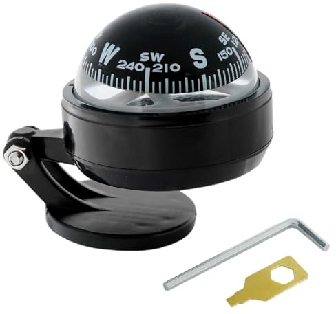 Tragbarer Auto-Kompass – verstellbare Auto-Kompasskugel | Hochpräziser Auto-Armaturenbrett-Kompass | Outdoor-Führungsball Marine Navigation Balance Messung für Auto Fahrzeug Meer Marine Boot