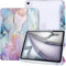 Vozehui Case for iPad Air 13-Inch M2 2024 with Pencil Holder, Support Touch ID, Auto Wake/Sleep iPad Air 13 Cover 2024,Marble Purple