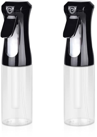 HPPFFY Kontinuierliche Sprühflasche für Haare, 2 Stück, schwarz, 200 ml, Sprühflasche für Haarstyling, Reinigung, Pflanzen, Haustiere, Salons und mehr