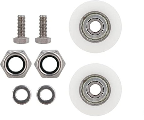 WPKD BLUEIY Greenhouse Door Wheels,Sliding Door Wheel Replacement Glass Roller Kits,30mm Diameter Roller for Greenhouse Hall with Nut Bolts Gaskets