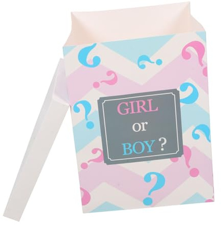Garneck Große Gender Reveal Ballonbox Für Jungen Oder Mädchen – Perfekte Geschlechtsoffenbarung Box Für Babyparty Und Gender Reveal Party Spiele 39-9 x 30 x 30 Cm in Rosa Und Blau