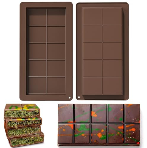2 moldes de silicona para chocolate, moldes para tabletas de chocolate, moldes de silicona, moldes para chocolate, moldes para chocolate hondo