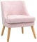 HOMCOM Sessel Loungesessel mit Leinenoptik, Armlehne, Gepolstert Relaxsessel mit Holzbeine, für Wohnzimmer, Schlafzimmer, Rosa