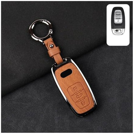 STRIVING BIRD Coques de clé pour A&UDI Porte-clés R8 A6 A5 TPU R8 Q8 A7 A4l A6l Q5l A3 TT Q6 RS Étui À Clé De Voiture pour Accessoires De Chaîne De Coque De Couverture De Voiture (B Brown,1)