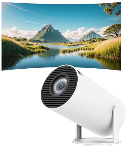 Mini Projector with 4K 1080 Support Portable Projector with 180° Rotation 130 inch Screen Movie Projector Auto Keystone Correction Compatible with Computer, Mobile Phone, Home Theatre Video Projector