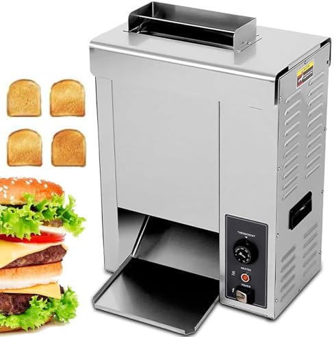Eastnmythet Tostapane a Nastro Commerciale, Tostapane Elettrico Verticale a Catena da 2000W, Macchina per Hamburger Commerciale 50℃-300℃, Temperatura e Spessore Regolabili
