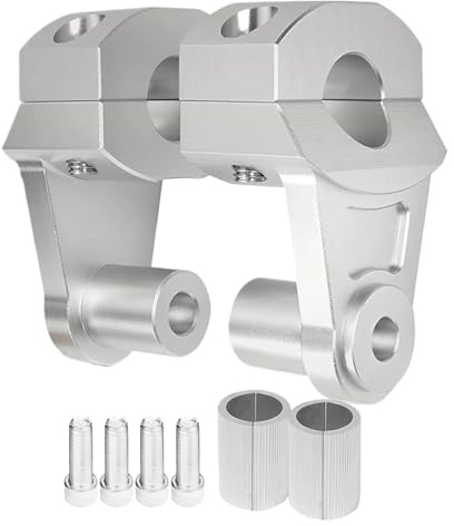 Riser Manubrio Moto - Morsetto Di Montaggio In Lega Di Alluminio, Regolabile In Altezza, Struttura Antivibrante, Forte Stabilità Della Presa | Per Manubrio Per Cruiser Winter Riding A