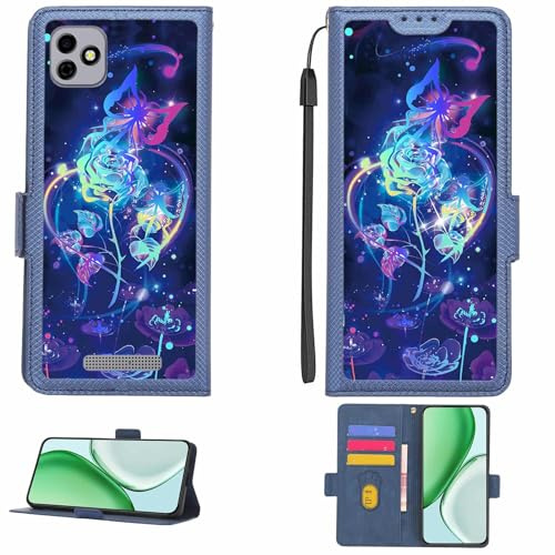 Kinetijy hülle Kompatibel Für Opel Mobile Smart 55q Hülle Case Handyhülle Schutzhülle [Mit 9H Härte HD Schutzfolie][RFID-Blockierung][Brechungseffekt] LPT-LMG