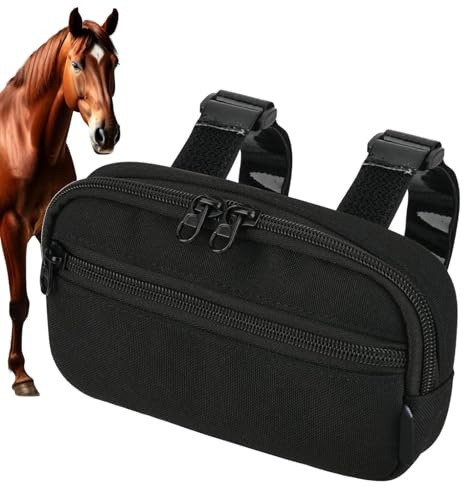 Generisch Horse Saddle Bag - Quick Access Cell Phone Pouch, Weatherproof Outer Shell, D Ring Attachment, Protective Padded Interior, Slim Profile Riding Horn Pocket | for Western Saddles