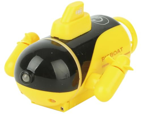 TENIREALX 4-Kanal RC Mini U-Boot, Ferngesteuertes Tauchboot Mit Doppelpropeller, Wiederaufladbares Unterwasser Boot Wasserfahrzeug Für Pool, See, Teich, Badewanne Und Aquarium– Gelb