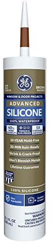 GE Advanced Silicone Window & Door Sealant, 10.1, oz, Brown