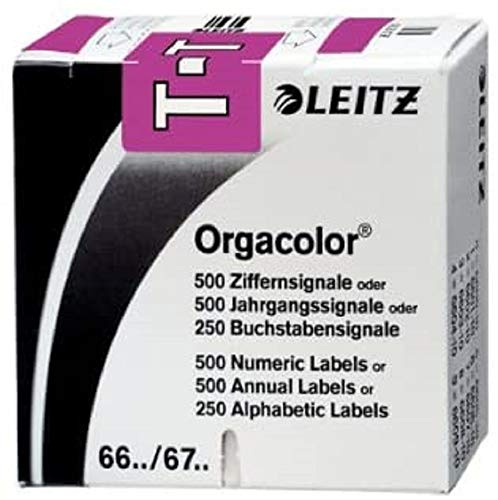 Leitz 66291000 Orgacolor Buchstabensignal T, 250 Stück, violett