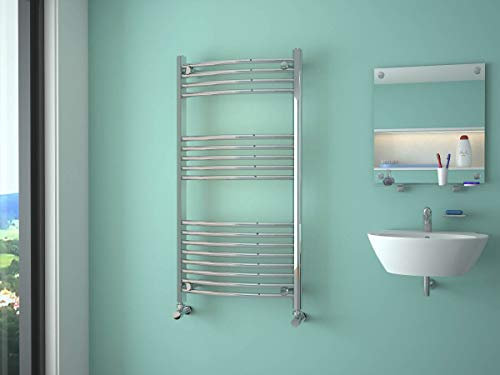 1200x600mm Chrome Curved Towel Radiator Ladder Modern Bathroom NC1200600