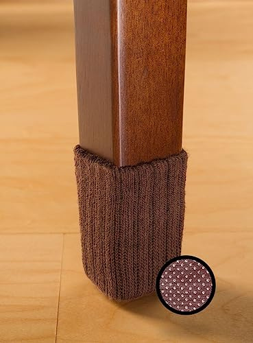 NancyProtectz Small/Chocolate Brown, Patented with Rubberized Grips/Chair Leg Floor Protectors