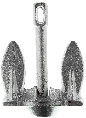 SeaSense Navy Boat Anchor - Ideal for a Small Boats, Pontoons, Fishing Vessels, Kayaks & More - Aluminum Powder Paint Helps Improve Durability & Resist Rust, 10 lbs, for Boats 12’ - 15’,Grey