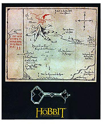 Der Hobbit - Eine Unerwartete Reise - Thorins Karte mit Schlüssel, Wandbild 25x21cm
