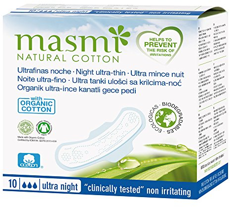 MASMI NATURAL COTTON Bio Binden Ultra Nacht (10 Stück)