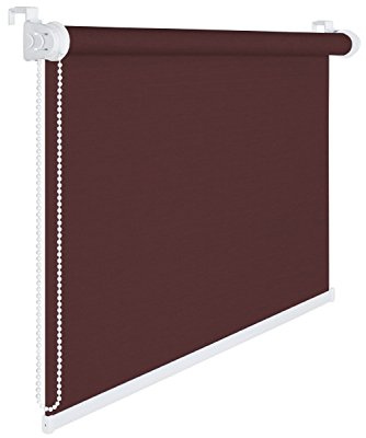 KS Handel 24 FENSTERROLLO 105 cm BREITE 175 cm LANG Schoko BRAUN VERDUNKLUNG 50% SICHTSCHUTZROLLO INKL. SEILZUG Fenster Rollo KLEMMROLLO 105x175
