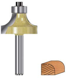 Abrundfräser mit Kugellager D 25,4 mm, L 45,4 mm, L2 13,5 mm VE: 1