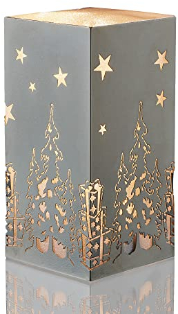 hellum LED-Metall Quader Weihnachtsbaum 5-tlg. Warmweiß, batterieb. Festbeleuchtung 520576