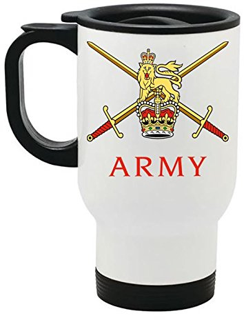 British Army White Aluminum Travel Mug OFFICIALLY LICENSED PRODUCT generations gone by
