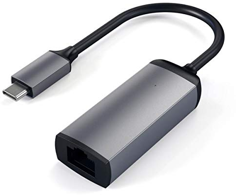 SATECHI Adaptateur Ethernet USB C en Aluminium – Connexion Gigabit 10/100/1000 Mbps, Design Compact Plug‑and‑Play, pour MacBook, Windows et Appareils avec Port Type-C – Gris Sideral