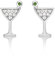 Diamond Treats 925 Sterling Silber Cocktail Glas Ohrringe für Damen und Mädchen, Lustige Cocktail-Ohrstecker in Silber 925 mit grünen und weißen Zirkoniasteinen, süße Ohrstecker Silber 925