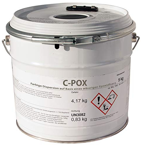 Epoxidharz Bodenbeschichtung, Beton Versiegelung, 5kg, RAL Farben (RAL 7030 | steingrau)