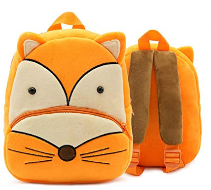 KISSOURBABY Zoo Kleinkind-Kinder-Rucksäcke, niedliches Plüschtier für Mädchen und Jungen, fuchs, Einheitsgröße, Casual