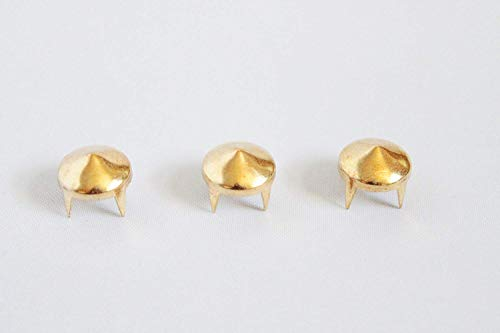 Nieten mit niedrigem Kegel, 8 mm, kegelförmig, Punk-Nieten mit Spitze, DIY Nagelköpfe aus Metall, 100 Stück 8 mm gold