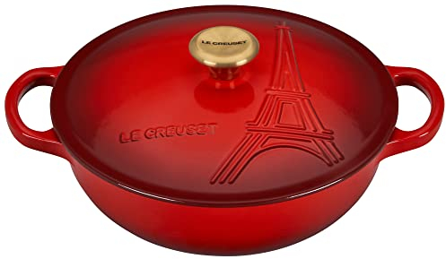 Le Creuset Collection Tour Eiffel Cocotte Signature en fonte émaillée avec couvercle, 2,5 l, cerise