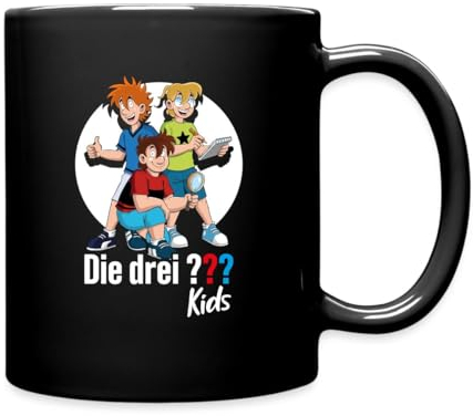 Spreadshirt Die Drei Fragezeichen Kids Justus, Peter, Bob Team Tasse Einfarbig, One size, Schwarz