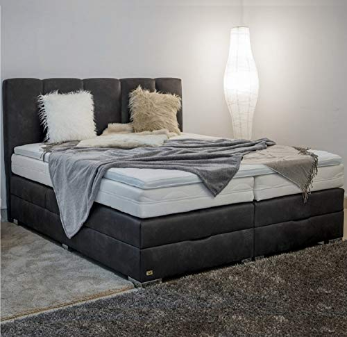 PAARA Boxspringbett Chicago mit Bettkasten Kopfverstellung Anti-Rutschmatten Taschenfederkern Matratze Kaltschaum Topper Komplettset - Jedes Bett EIN Unikat - Made in Germany (140 x 200 cm)