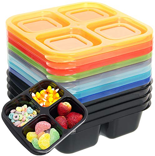 Youngever 8er Set Wiederverwendbare Snackbox Lebensmittelbehälter Plastik, Bento Box, Geteilte Aufbewahrungsbehälter für Lebensmittel (Rainbow)