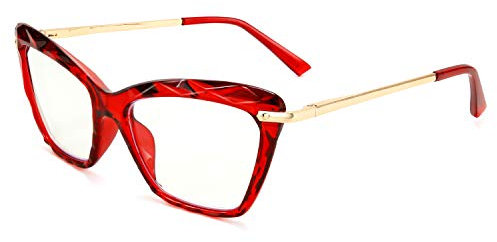 FEISEDY Cateye Lesebrille Blaulichtfilter Damen Anti-Blaulicht Leser Brille Vintage Katzenauge Computerbrille B2596