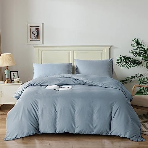 Good Nite Bettbezug-Set mit Kissenbezügen, weiche Mikrofaser, Blau/Grau, King 230 x 200 cm