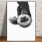 Leinwandbilder Faultier Tier Modern Schwarz Weiß Wohnzimmer Dekoration Poster Kinderzimmer HD-Druck Wandkunst Bild Wandbild 20x30cm Rahmenlos