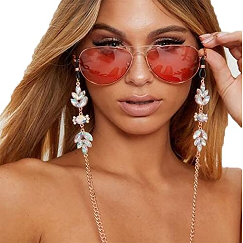 Sethexy Boho Sunglasses Chain Crystal Face Mask Chain Women Rhinestone Glasses Chain Fashion Accessories for Sunglasses and Face Masks