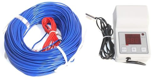 YZ-LIANG Pet heater Greenhouse Plant Aquarium Heating Cable +Temp Controller Breeding Warming Wire Thermostat Underfloor Heating Soil Air Hotline (Color : 50m air heat cable)
