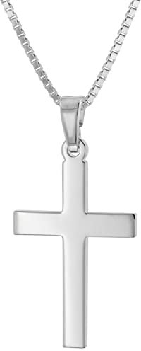 trendor Kreuz-Anhänger für Damen und Herren 925 Silber mit Halskette Halsschmuck für Damen und Herren, modische Geschenkidee aus Sterlingsilber, 41125-45 45 cm