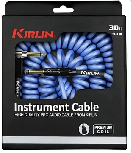 Kirlin IPK222-10BLE – Cable de guitarra de 10 m jack codo