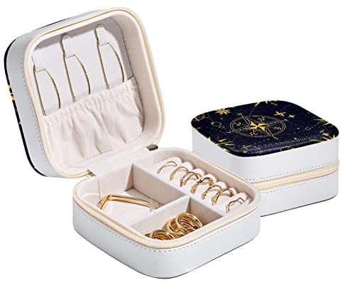 Schmuck-Aufbewahrungsbox, Reise-Schmuckkoffer, Windrose-Kompass für Frauen und Mädchen